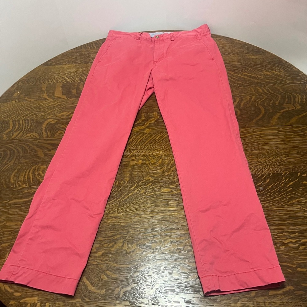 Polo Ralph Lauren Chino‎ Pants Mens 33/32 Pink Stretch Straight Fit Cotton Twill